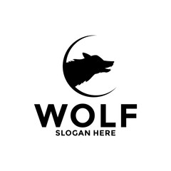 Wolf Vintage Logo Vector, Angry Wolf logo design template