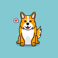 illustration vector, siba inu dog sitting