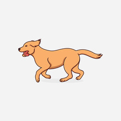 illustration vector of a golden retriever dog running.