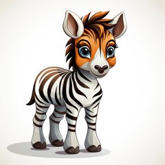 Cute Zebra Standing , Cartoon Illustration For Tshirt, Mug