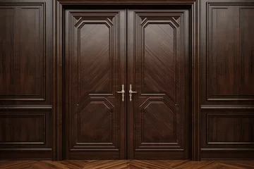 Foto op Plexiglas model of classic double entrance wooden doors © Rangga Bimantara