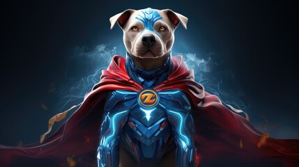a cartoon character design of a superhero dog. AI Generative - obrazy, fototapety, plakaty