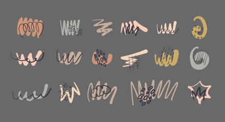 decorative Curl Line Doodle Hand Drawn. swirls and flourishes doodle set collection. isolated Simple vintage elements