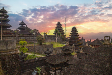 The Besakih Temple on Mount Agung Volcano. The holiest and most important temple also called the...
