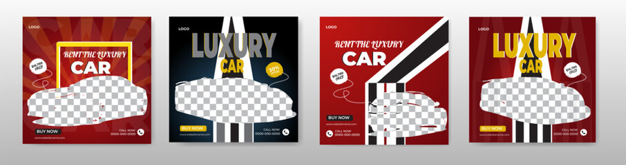 Car rental sale promotion social media instagram post template design
