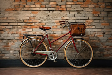 Fototapeta na wymiar old bike on a brick wall