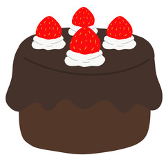 Chocolate Cake with strawberry and cream clipart