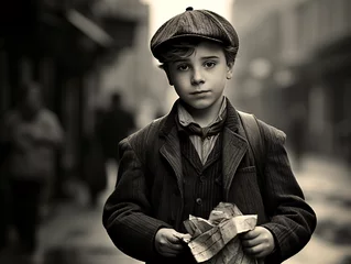 Poster Paperboy Delivery in Victorian Era © Bob