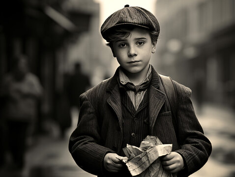 Paperboy Delivery in Victorian Era