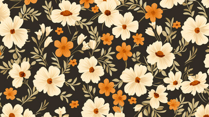 Obraz premium Floral pattern in retro style 