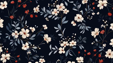 Fotobehang Floral pattern in retro style  © ni