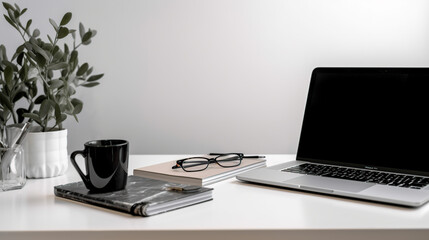 modern interior with laptop