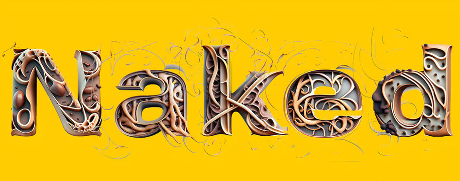 Editable text effect naked word