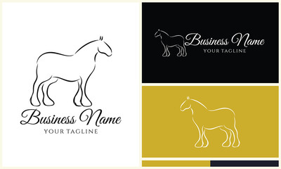 vector clydesdale horse logo template