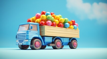 truck with balloons