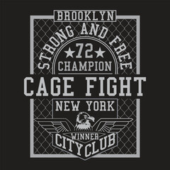 typographic vector  illustration of fighting theme . tee shirt graphics