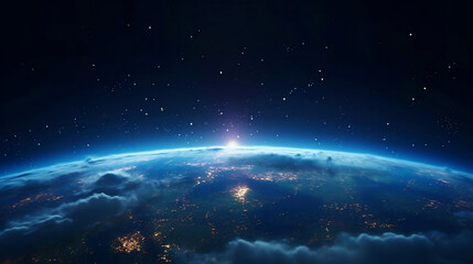 Earth sun global science blue night sunrise space planet globe