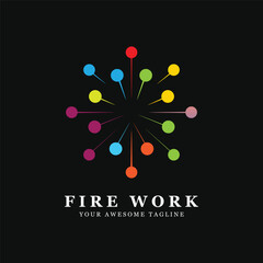 firework logo vector icon illustration design