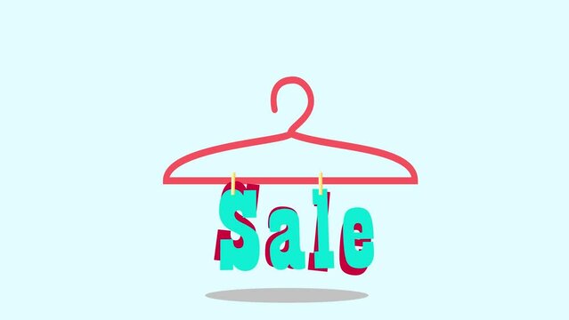 Clothes Hanger Icon. Sale Calligraphy Word into a Cloth Hanger . Banner, Poster, Coupon, Invitation, Newsletter Creative Design Template. Special Offer Discount Icon.