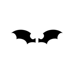dark wing silhouette evil devil in the shadows Scary bat wings. Vector illustration 