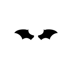 dark wing silhouette evil devil in the shadows Scary bat wings. Vector illustration 