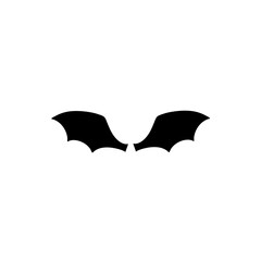 dark wing silhouette evil devil in the shadows Scary bat wings. Vector illustration 