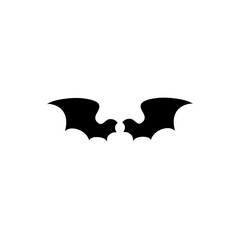 dark wing silhouette evil devil in the shadows Scary bat wings. Vector illustration 