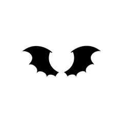 dark wing silhouette evil devil in the shadows Scary bat wings. Vector illustration 