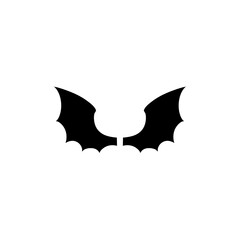 dark wing silhouette evil devil in the shadows Scary bat wings. Vector illustration 