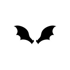 dark wing silhouette evil devil in the shadows Scary bat wings. Vector illustration 
