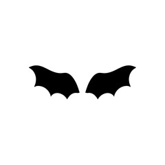dark wing silhouette evil devil in the shadows Scary bat wings. Vector illustration 