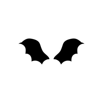 dark wing silhouette evil devil in the shadows Scary bat wings. Vector illustration 