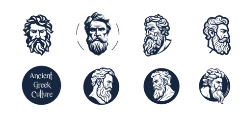 Fotobehang set of Ancient Zeus Greek philosopher man Logos © nasirktk