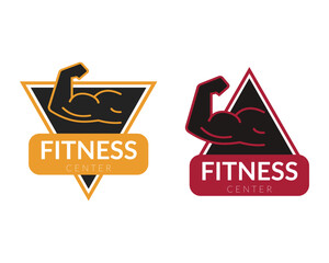 Fitness gym logo vector design and gym body template