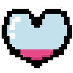 Obraz premium Pixel heart Love level