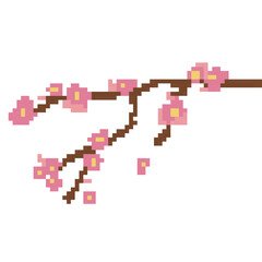 Pixel pink cherry blossom