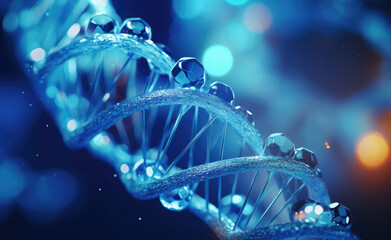 Fototapeta na wymiar beautiful blue DNA, medical concept