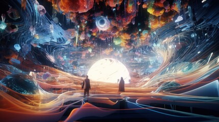 AI Wonders in the Digital Dreamscape: Ever-Changing Realms - obrazy, fototapety, plakaty