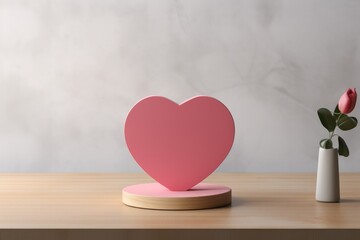 Happy Valentines Day With Pedestal Mockup Space