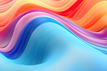 Iridescent Harmony: Abstract Wavy Multi-Colored Background