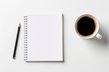 Minimalistic Still Life With Notebook Mockup And Coffee