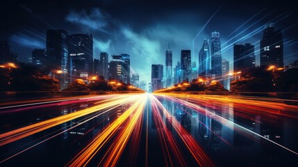Fototapeta premium The magical blur of city lights at night