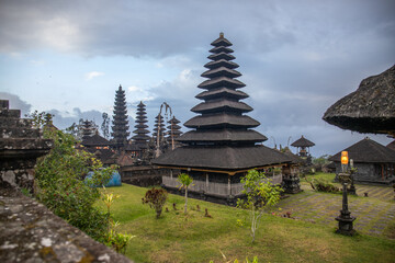 The Besakih Temple on Mount Agung Volcano. The holiest and most important temple also called the...