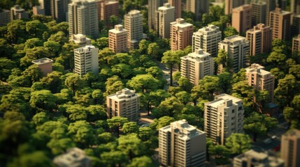 Obraz premium The intriguing overlay of trees on a bustling cityscape