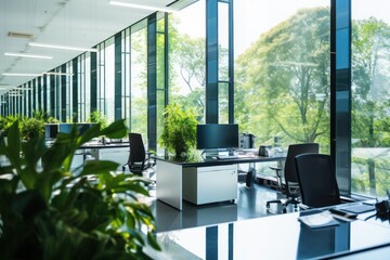  the fusion of sustainability and modernity in our glass office within an eco-friendly, urban setting. This contemporary workspace inspires innovation and productivity