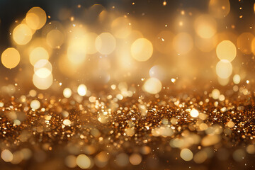 Gold Glitter Bokeh Background Texture