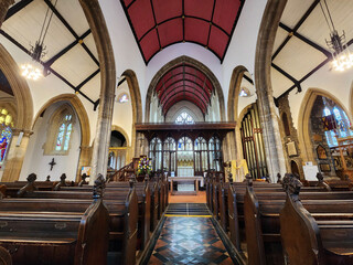 Fototapeta na wymiar St John The Baptist City Parish Church in Cardiff, Wales