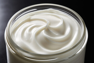 Close-Up of Refreshing Cold Cream in Jar