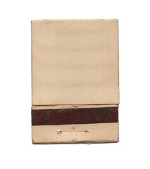 vintage worn old pack of matches in a matchbook on png transparent background