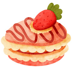 strawberry cake on a plate